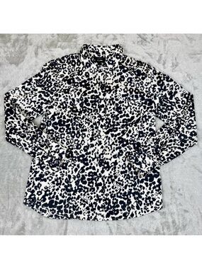 J. Crew Boy Shirt Button Up Long Sleeves Animal Print Lightweight Cotton Size 6